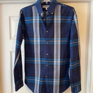 Express/ Men's Long Sleeve Dress Shirt/ Extra Slim Fit/ Size Small/ Plaid